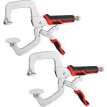 Maxpower - Lot de 2 pinces à tête de 28 cm pour le travail du bois, pinces de verrouillage en c avec grand tampon pivotant plat, pinces en c pour le