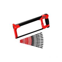 Maxpower - Metallsäge 300 mm, Handsäge mit 10 Ersatzblättern, Bimetall-Bogensäge mit 45 °/90 ° Schnittwinkeln, Eisensäge für Metall, Holz, Stahl,