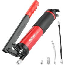 Maxpower - Pistola Engrasadora Manual, Bomba de Engrase con Tubo Duro de Alta Presión 10000PSI y Manguera de Alta Presión 4500PSI