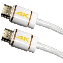 Maxtrack - Câble de raccordement hdmi Fiche mâle hdmi-a, Fiche mâle hdmi-a 2.00 m blanc c 216-2 l 4K uhd Câble hdmi