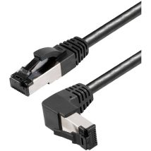 Maxtrack - Ti49-1l Rj45 Câble Réseau, Câble Patch Cat 8.1 S/ftp 1 M Noir Coudé À 90 ° Vers Le Haut, Résiste À L'Ammoniaque, Blindage Simple 1 Pc 