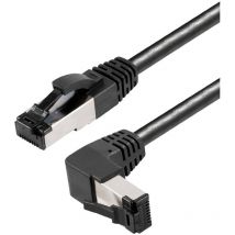 TI49-1L RJ45 Câble réseau, câble patch cat 8.1 s/ftp 1 m noir coudé à 90 ° vers le haut, résiste à l'ammoniaque, blindage simple 1 pc Y749243