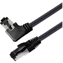 TI51-1L RJ45 Câble réseau, câble patch cat 8.1 s/ftp 1 m noir coudé à 90° vers la droite, blindage simple 1 pc(s) Y749103 - Maxtrack