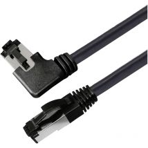 TI51-1L RJ45 Netzwerkkabel, Patchkabel cat 8.1 s/ftp 1 m Schwarz 90° nach rechts gewinkelt, - Maxtrack