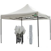 Tente de Fête - Pavillon - Easy Up - Pliable - Imperméable - Incl. Sac de Transport - 3x3m - Blanc - Maxxgarden