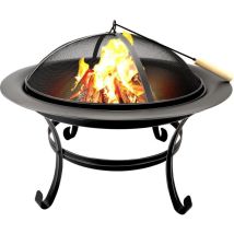 MaxxGarden Ciotola di fuoco con griglia per il giardino, 76 cm, diametro nero, 21095