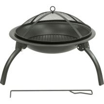 Maxxgarden - Braciere da Esterno – Ciotola da Fuoco con Griglia per Giardino, Diametro Ø55 cm, Colore Nero