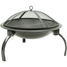 Maxxgarden - Bol à Feu Ø56 cm - Brasero pour le Jardin - Brasero Rond d'extérieur pour Bois ou Charbon de Bois - Noir