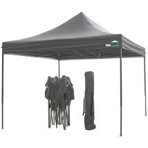 Gazebo da Esterno Resistente - Gazebo Pieghevole da Giardino Pop-Up con Sacca di Trasporto - Protezione uv 50+ - 3x3m - Colore Antracite - Maxxgarden
