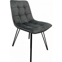 Maxxhome - Chaises de salle à manger - Ensemble de 2 chaises de salle à manger - Chaise en velours/tissu - Gris