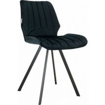Maxxhome - Meubles de Salle à Manger - Chaise de Tissu - Noir - Lot de 2
