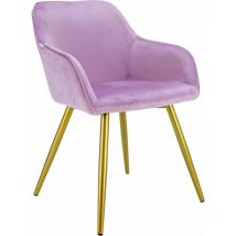 Maxxhome - Chaise de Salle à Manger en Velours - Lot de 2 - Chaise avec Accoudoirs - Chaises en Velours - Rose