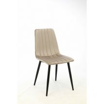 Maxxhome - Meubles de Salle à Manger - Chaise Velours en Tissu - Gris - Ensemble de 2