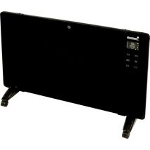 Convettore in Vetro - Riscaldatore da Bagno con Timer - Riscaldatore Elettrico con Telecomando - Da Appoggio o da Parete - Touch Screen con Schermo