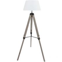 Lampadaire trépied - Eclairage d'intérieur - Lampadaire Lilly - Réglable Bois - 145 cm - Blanc - Maxxhome