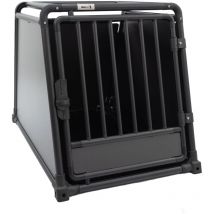 Cage pour Chien 65x92x70 cm – Caisse De Transport pour Chien Pliable – 1 Porte – Cage Chien Voiture en Aluminium Pro – pour Chien Et Chat – Noir