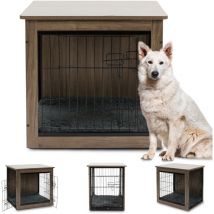 Cage pour chien en bois - 69x51x60 cm - Banc pour chien - Cage pour chien pour la maison - Niche pour chien - Maison pour chien - Marron - Maxxpet