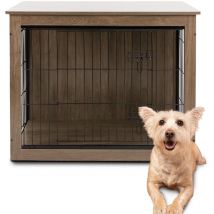 Cage pour chien en bois 98x65x68 cm - Caisse pour chien - Cage pour chien pour la maison - Niche pour chien - Marron - Maxxpet