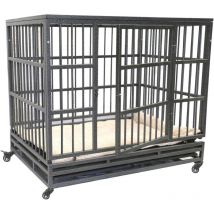 Gabbia per Cani - Gabbia per Cani da Interno con Plaid - Kennel per Cane Medio - Cassa Pieghevole e Trasportabile con 2 Porte - Da Interno ed Esterno