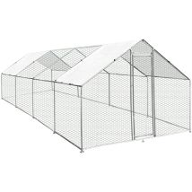 Maxxpet Pollaio Resistente All'inverno – Voliera Per Galline All'aperto – 3x8x2m – Casetta Per Polli E Galline – Recinto Da Giardino – Chicken Coop – 