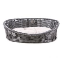 Cestino per cani con cuscino – Cesto rotondo per gatti – Cestino per animali domestici 70x53x23 cm - Antracite - Maxxpet