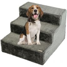 Scaletta per Cani - Scala per Cani Grandi e Piccoli - Rampa per Cani con Piattaforma di Atterraggio Senza Cuciture - 3 Gradini - 43x41x30 cm - Colore
