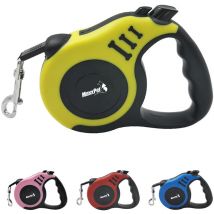Laisse pour chien rétractable - Laisse pour chien 5 mètres - Laisse pour chien avec bouton de frein - jusqu'à 15 kg - Jaune - Maxxpet