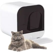 Bac à litière Design - Comprend tiroir et tapis de litière - 43x42x40cm - Blanc - Maxxpet