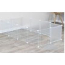 MaxxPet Puppy Park - Parco per cuccioli pieghevole - Gabbia per cani - Parco per cuccioli con 12 pannelli di recinzione - 140x70x35 cm - Bianco