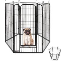 Recinto per cuccioli - Panchina per cani - Recinto per cani - Recinto per cuccioli con 6 pannelli - Acciaio - 100 x 60 cm - Maxxpet
