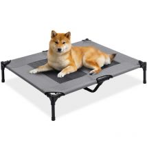 Lit Pliable pour Chien - Chaise longue rafraîchissante pour chien - Hamac portable pour chien - 91x76x18cm - Gris - Maxxpet