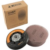MAXXT 125mm Hook & Loop DA Sander Backing Plate Pad et 30pcs papier abrasif, Double Action Random Orbital Pad - Bord à profil bas, densité moyenne