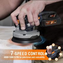 2.5mm Bürstenloser Exzenterschleifer - kabellos, 20V Lithium-Ionen Akku (2.0Ah), variable Geschwindigkeit 4000-10000 U/min, inklusive 10