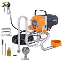 Airless-Farbspritzgerät 226 bar Hochdruck 1,6 L/min Maximaldurchfluss 7,5 m Hochdruckschlauch Spray-Tip 517 Inkl. Druckregelung & robustem