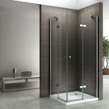 MAYA Cabine porte de douche d'angle H 190 cm verre transparent 90 x 105 cm