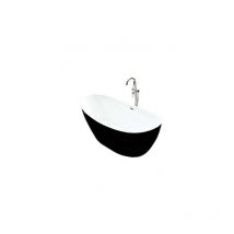 Sanita - maya – island bathtub – Moderne und saubere ovale Badewanne – Acryl – Schwarz – 80 x 150 x 68 cm