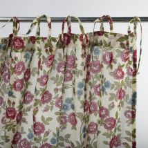 Maya - Rideau à motifs floraux écru 110x250