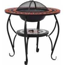 Berkfield Home - Mayfair Mosaic Fire Pit Table Terracotta and White 68 cm Ceramic