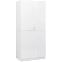 Mayfair Wardrobe High Gloss White 80x52x180 cm Engineered Wood