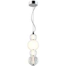 Maytoni - Collar Abat-jour En Verre De Plafonnier À Led Chromé Intégré À Collier Moderne