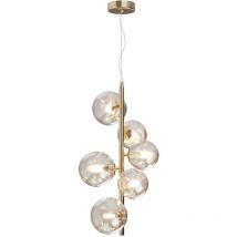 Pendelleuchte Deckenlampe Hängelampe Designleuchte Gold Esszimmerlampe h 170 cm