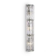 Applique Contemporanea Facet Metallo Cromo 3 Luci Diffusori Vetro