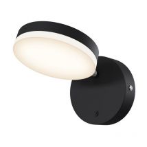 Applique Da Parete Moderno Fad Metallo Nero Acrilico 1 Luce Led 6W