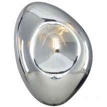 Applique Contemporanea Mabell Metallo Nero 1 Luce Diffusore Vetro Cromo