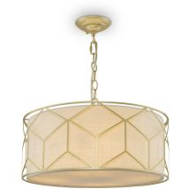 Messina Classic Messina - Lámpara de techo colgante de 4 luces dorada con pantalla de tela - Maytoni