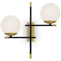 Maytoni - Nostalgia Lámpara de pared Modern Nostalgia 2 Light Matt Gold Pantalla de vidrio
