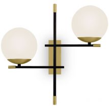 Maytoni - Nostalgia Lámpara de pared Modern Nostalgia 2 Light Matt Gold Pantalla de vidrio
