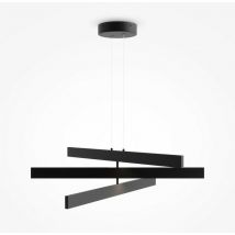 Origami Plafonnier suspendu moderne à 3 lumières à del intégré noir 4000K - Maytoni