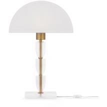 Lampada Da Scrivania Contemporanea Prima Metallo Ottone Diffusore Cotone Bianco