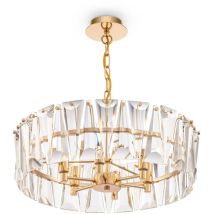 Lampadario Contemporaneo Puntes Metallo Oro 6 Luci